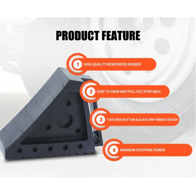 Heavy Duty Rubber Wheel Chock With Handle