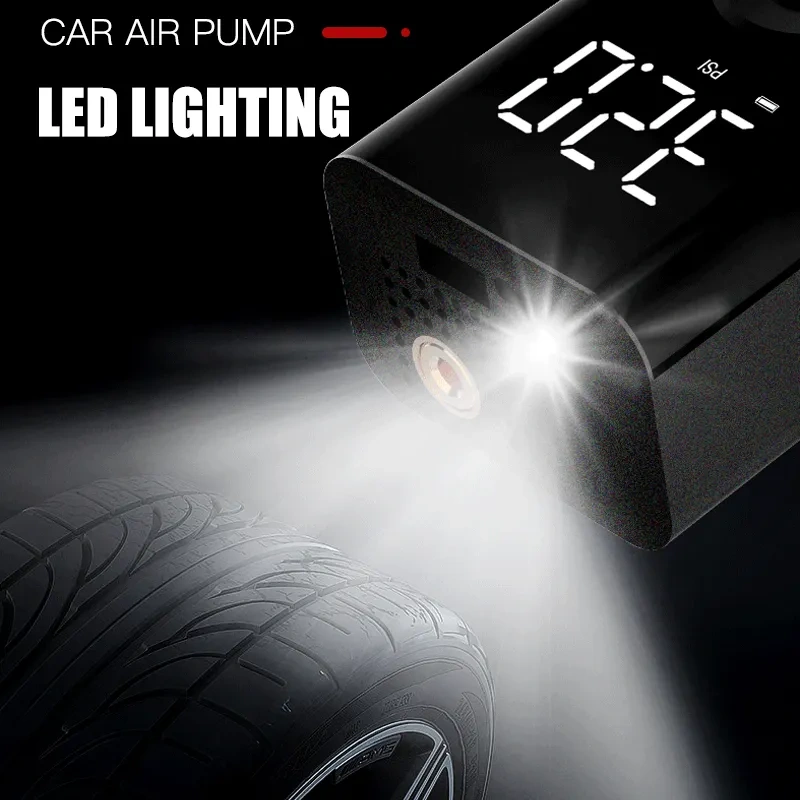 Rechargeable Digital Tire Inflator With LED light Wireless Car Tyre Compressor