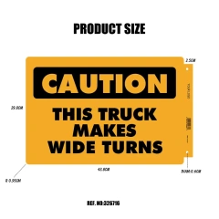 Caution This Truck Makes Wide Turns Driving Warning Decals Wide Turns Sticker