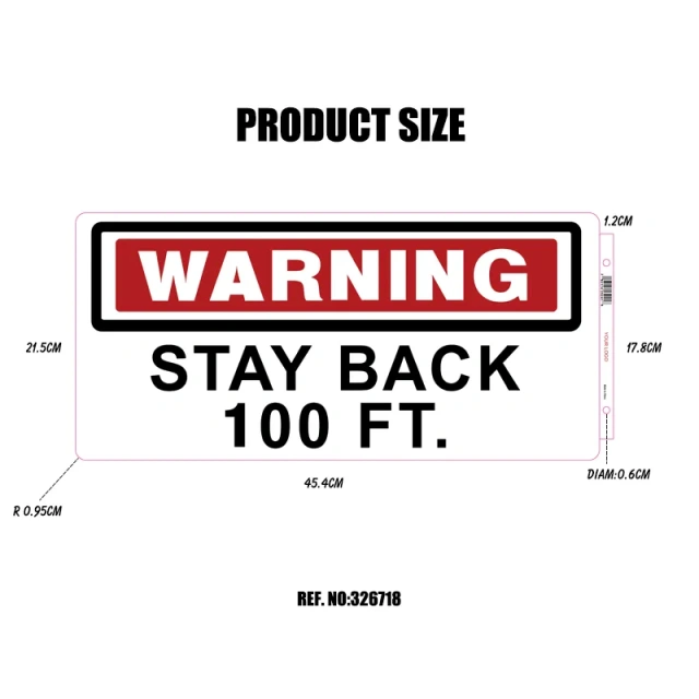 Heavy Duty Stay Back 100 Feet Decal Truck Decal Sign Self Adhesive