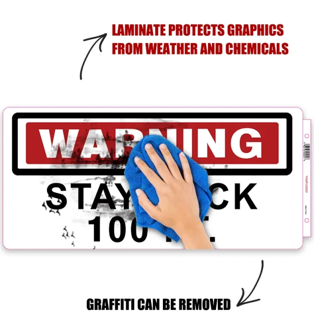 Heavy Duty Stay Back 100 Feet Decal Truck Decal Sign Self Adhesive