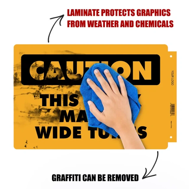 Caution This Truck Makes Wide Turns Driving Warning Decals Wide Turns Sticker