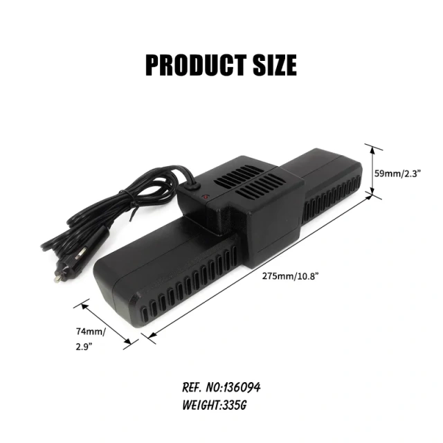 12v Car Heater Defroster Portable Windshield Defogger Fast Heating with Cigarette Lighter Plug