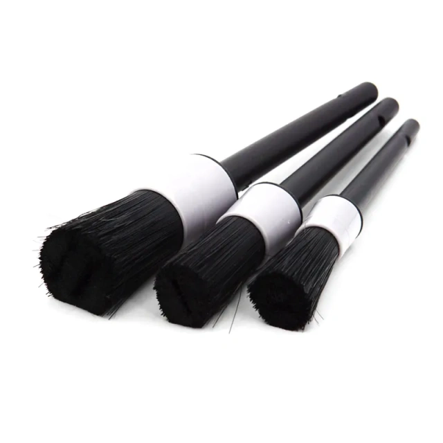 3pcs Car Detailing Wash Long Soft PP Bristle Brushes Set for Cleaning