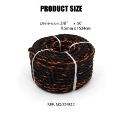 3/8" Twisted Poly Polypropylene Truck Rope Marine Rope 50 Feet For Cargo Straps Boating