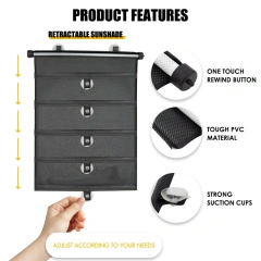 Retractable Car Roller Sunshade Car Window Shades for UV and Sun Glare Protection