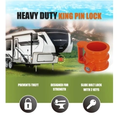 Heavy Duty 5th Wheel King Pin Lock Solid Steel With Handle Anti Theft for RVs, Trailers