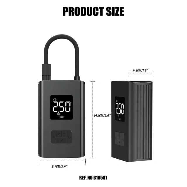 Corded & Cordless Digital Tire Inflator With LED light Car Tyre Compressor