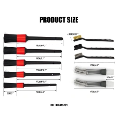 10pcs Car Detailing Wash Long Soft PP Bristle Brushes Set for Cleaning