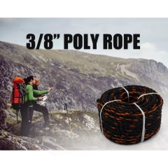 3/8" Twisted Poly Polypropylene Truck Rope Marine Rope 50 Feet For Cargo Straps Boating