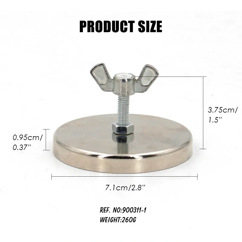 2.8" Safety flag Magnet mount Magnet Holder Nickel Coated