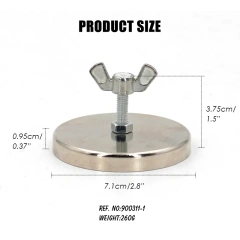 2.8" Safety flag Magnet mount Magnet Holder Nickel Coated