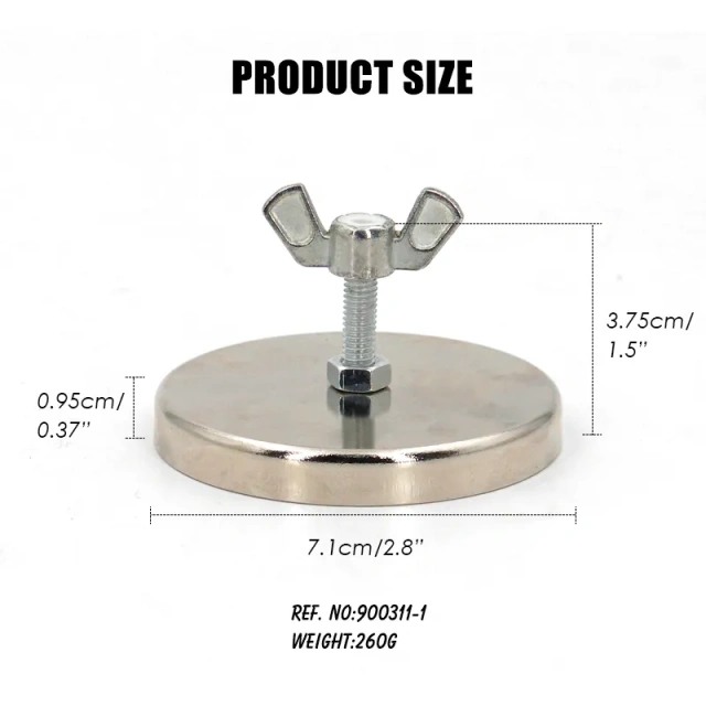 2.8" Safety flag Magnet mount Magnet Holder Nickel Coated