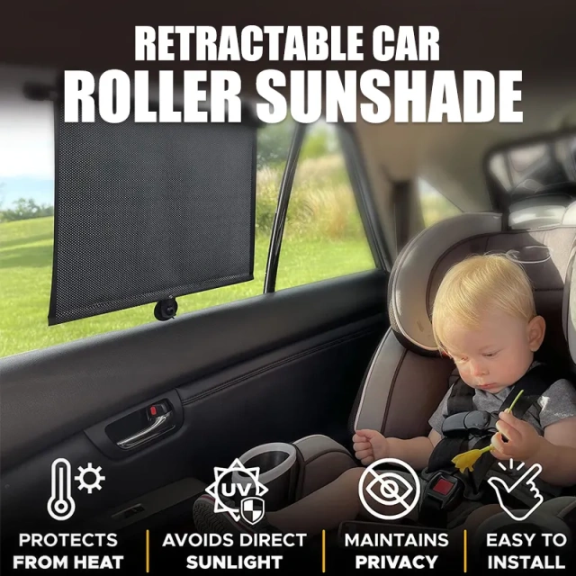 Retractable Car Roller Sunshade Car Window Shades for UV and Sun Glare Protection