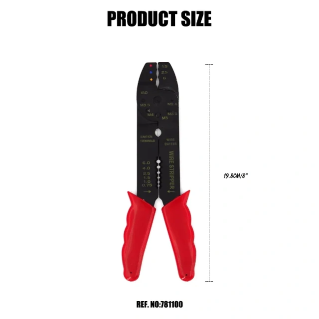 8" Crimping Tool Wire Stripper Cutter Wire Stripping Tool Multi-Function Hand Tool