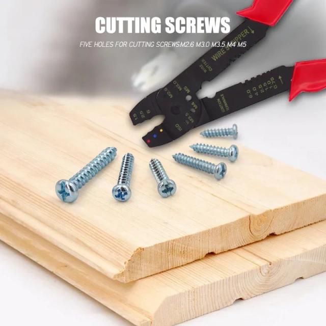 8" Crimping Tool Wire Stripper Cutter Wire Stripping Tool Multi-Function Hand Tool