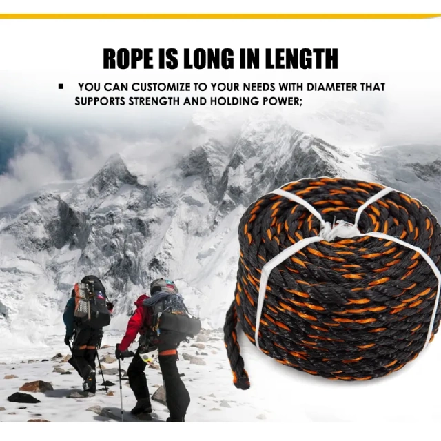 3/8" Twisted Poly Polypropylene Truck Rope Marine Rope 50 Feet For Cargo Straps Boating