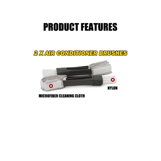 10pcs Car Detailing Wash Long Soft PP Bristle Brushes Set for Cleaning