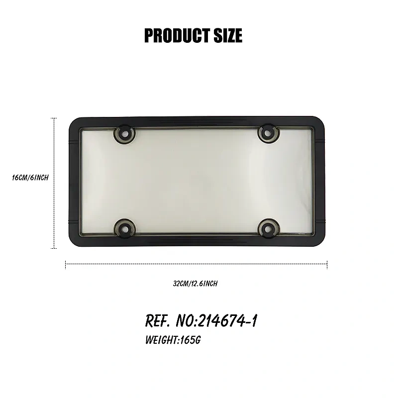 High Quality Plastic Car Black ABS License Plate Frame PS/PC License Plate Cover