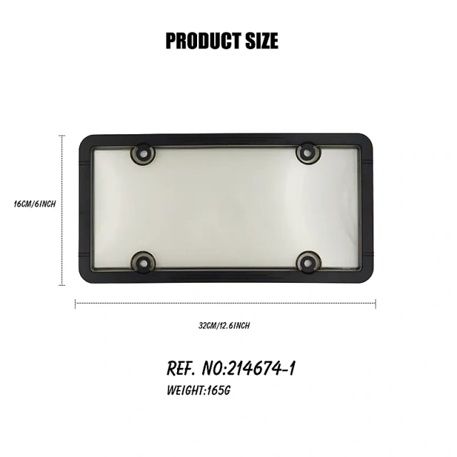 High Quality Plastic Car Black ABS License Plate Frame PS/PC License Plate Cover