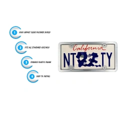 High Quality Car Chrome ABS License Plate Frame with PC License Plate Cover