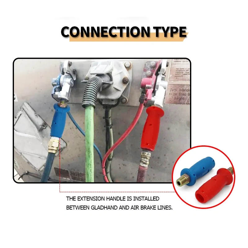 Poly Gladhand Grips Glad Hand Extension Handle Set Red Blue for Truck and Trailers Easier Coupleling