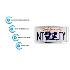 Chrome ABS license plate frame car plate holder license plate frame with PS/PC cover