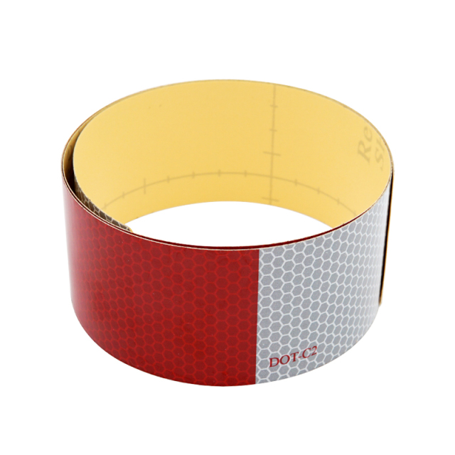 DOT-C2 Flexible red and white PET Reflective Safety Tape