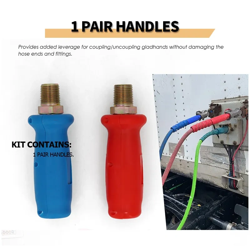 Poly Gladhand Grips Glad Hand Extension Handle Set Red Blue for Truck and Trailers Easier Coupleling