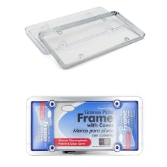 Chrome ABS license plate frame car plate holder license plate frame with PS/PC cover