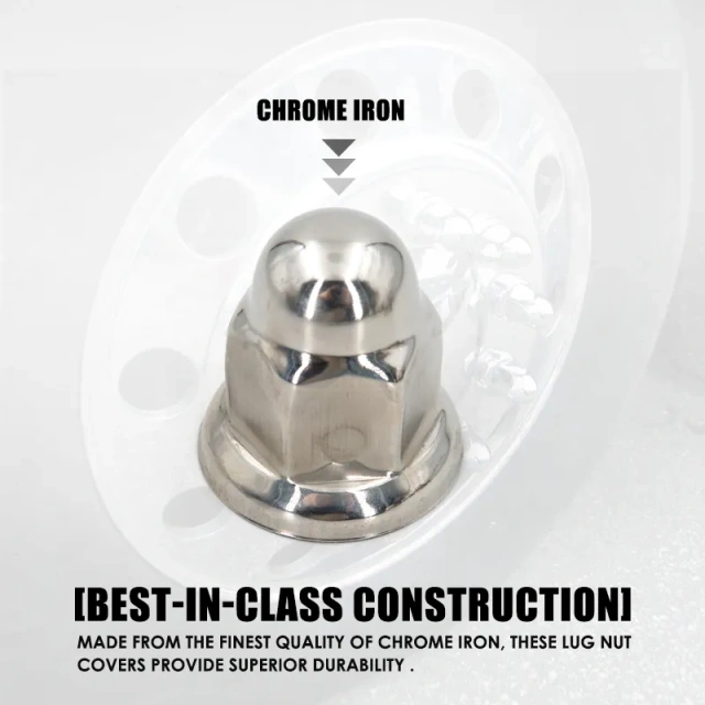 33mm Flanged Chrome Plated Iron Lug Nut Cover Wheel Lug Nuts Cover For Truck