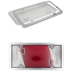 High Quality Car Chrome ABS License Plate Frame with PC License Plate Cover
