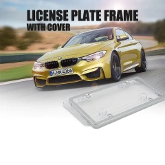 Chrome ABS license plate frame car plate holder license plate frame with PS/PC cover