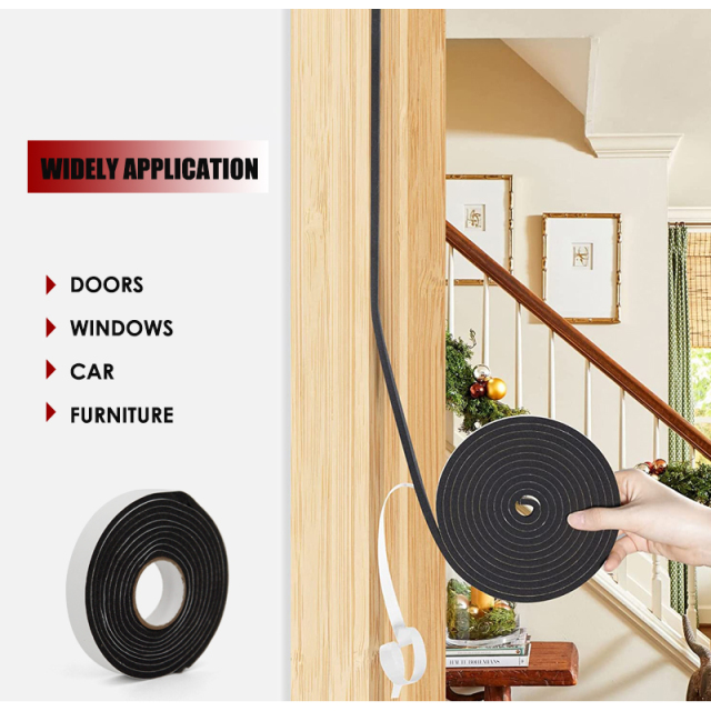 Weather Stripping Tape Sponge Rubber Foam Tape 3/4" 8 Feet