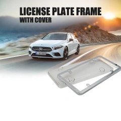 High Quality Car Chrome ABS License Plate Frame with PC License Plate Cover