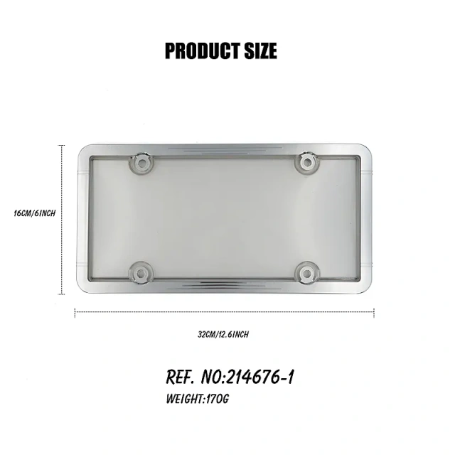 High Quality Car Chrome ABS License Plate Frame with PC License Plate Cover