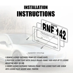 High Quality Plastic Car Black ABS License Plate Frame PS/PC License Plate Cover