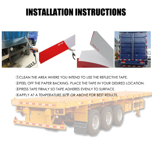 DOT-C2 Flexible red and white PET Reflective Safety Tape