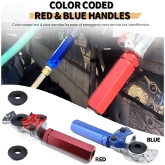 Aluminum Gladhand Grips Glad Hand Extension Handle Set Red Blue for Truck and Trailers Easier Coupleling