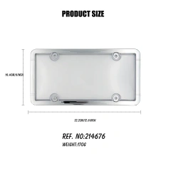 Chrome ABS license plate frame car plate holder license plate frame with PS/PC cover
