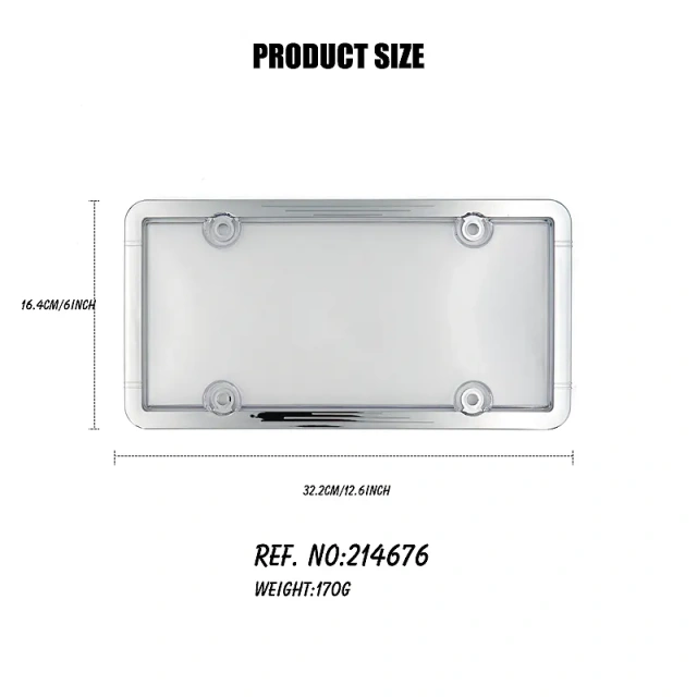 Chrome ABS license plate frame car plate holder license plate frame with PS/PC cover