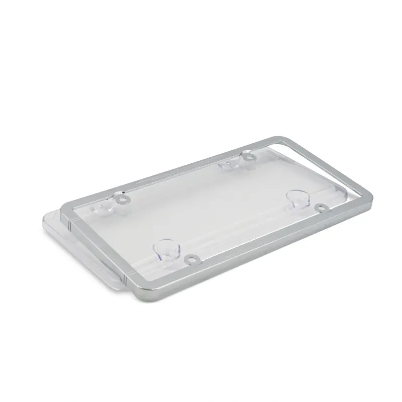 Chrome ABS license plate frame car plate holder license plate frame with PS/PC cover