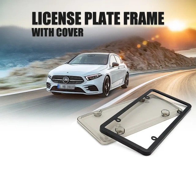 High Quality Plastic Car Black ABS License Plate Frame PS/PC License Plate Cover