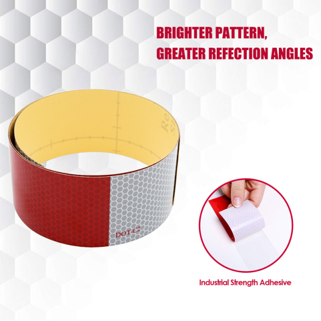 DOT-C2 Flexible red and white PET Reflective Safety Tape