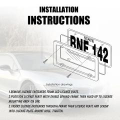 High Quality Plastic Car ABS License Plate Frame With PC/PS Cover