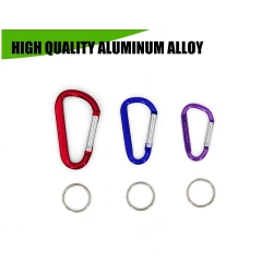 Wholesale D-Ring oem aluminum metal keychain hiking karabiner carabiner ring hook