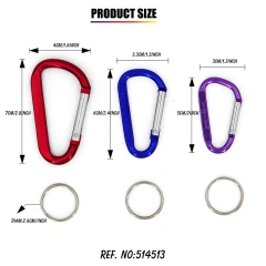 Wholesale D-Ring oem aluminum metal keychain hiking karabiner carabiner ring hook
