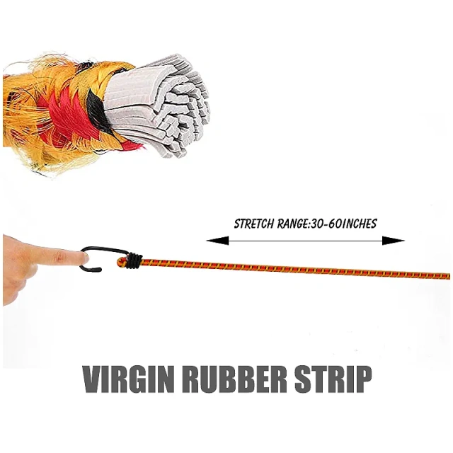 30" rubber bungee strap tie down cord