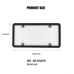 High Quality Plastic Car ABS License Plate Frame With PC/PS Cover