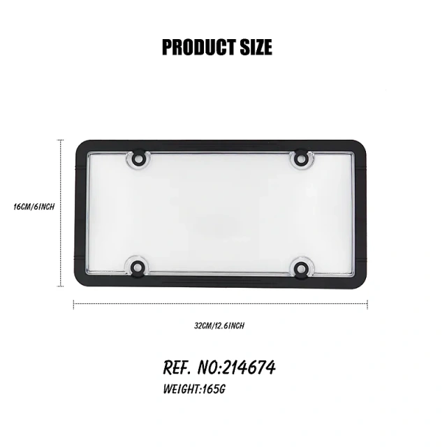 High Quality Plastic Car ABS License Plate Frame With PC/PS Cover